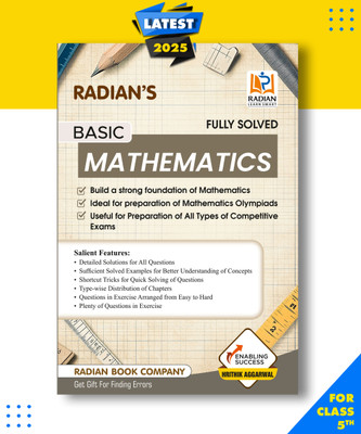 Basic Mathematics Guide Book for JNV, Sainik School AISSEE, RMS, Class 5-8 and Other Entrance & Competitive Exams in English 2025 Revised Edition Paperback, Radian Book Company, Hrithik Aggarwal|New Latest Edition For 2025-2026(Paperback, Radian Book Company, Hrithik Aggarwal)