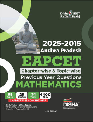 Disha 2025 - 2015 Andhra Pradesh EAPCET Chapter-wise & Topic-wise Previous Year Solved Papers Mathematics with Concept Maps 4th Edition| PYQs Question Bank for 2026 Engineering Exams | 1700+ MCQs(Paperback, Disha Experts)