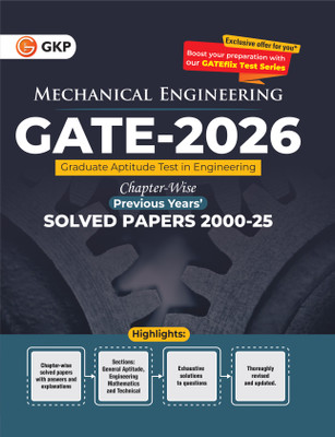 GKP GATE 2026 : Mechanical Engineering - 26 Years' Chapter-wise Solved Papers (2000-2025)|Chapter-wise GATE Papers from 2000 to 2024| Complete Solved Paper GATE 2025(Paperback, G.K. Publications (P) Ltd.) GKP GATE 2026 : Mechanical Engineering - 26 Years' Chapter-wise Solved Papers (2000-2025)|Chapter-wise GATE Papers from 2000 to 2024| Complete Solved Paper GATE 2025(Paperback, G.K. Publications (P) Ltd.)