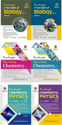 COMBO OF 3 (Pradeep’s A Text Book of Biology + New Course Chemistry + Fundamental physics for Class 11 (Vol. 1 & 2) - Examination 2024/25(Paperback, PRADEEP)