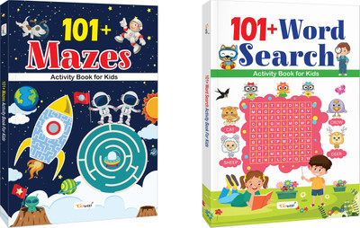 101+ Word Search and Mazes Activity Book for Kids : Kids Learning Workbook, Interactive Learning Book,Brain-Boosting Activity Book for Kids | Combo of 2 Books(Paperback, GOWOO)