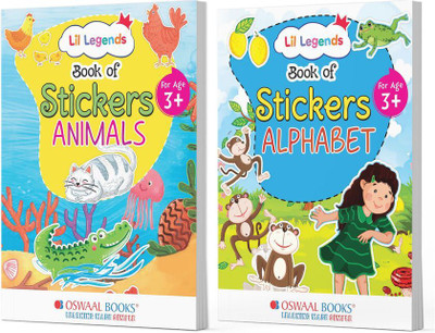 Oswaal Lil Legends 2-Book Sticker Combo – Animals & Alphabet Learning Books for Kids (Age 3+) | Fun Peel-and-Stick Activity Set(Product Bundle, Oswaal Editorial Board)