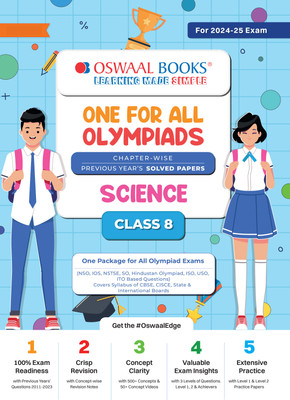 One for All Olympiads Previous Year Solved Papers_class 8_science_for 2024-2025 Exam(English, Paperback, Jain P.)