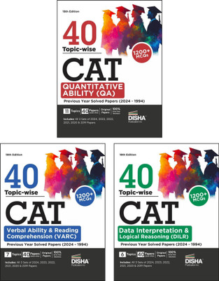 37 Topic-Wise Cat Qa, Dilr & Varc Previous Year Solved Papers (2024 -(English, Paperback, unknown)