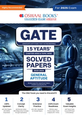 Oswaal GATE Chapter-wise Topic-wise 15 Years' Solved Papers 2010 to 2024 | General Aptitude For 2025 Exam(Paperback, Oswaal Editorial Board)