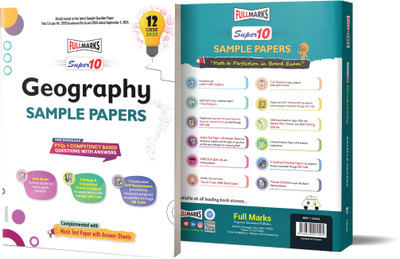 Full Marks Super 10 CBSE Board Sample Question Papers for Class 12 Geography For 2025 Exams | PYQs + Competency Based Questions with Answers | Includes Solved and Unsolved practice papers.  - Sample Paper Geography Class 12(Paperback, Full Marks)
