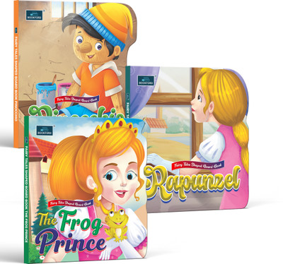 Fairy Tale Shaped Board Book Combo – Pinocchio, Rapunzel, and The Frog Prince | Set of 3(Board Book, BOOKFORD)