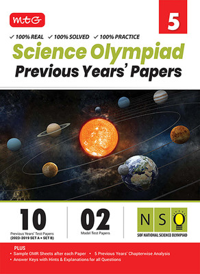 MTG NSO Class-5 Olympiad 10 Previous Years Papers (2023-2019 Set A & B) Science with Mock Test Papers - Sample OMR Sheet with Chapterwise Analysis | SOF Olympiad Books For 2024-25 Exam(Paperback, MTG Editorial Board)