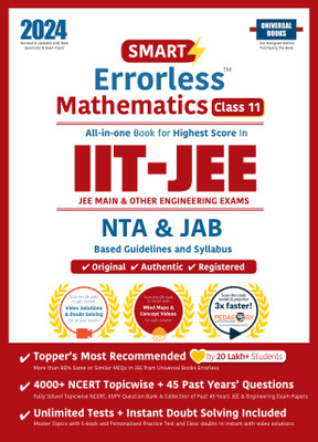 Smart Errorless Maths JEE(Main and Advanced) Class 11 (2024) - NCERT Based | 6000+ NCERT & New Pattern Questions | 45 Past Years Papers | Free E-Book, Mind-maps & App(Paperback, Universal Books)