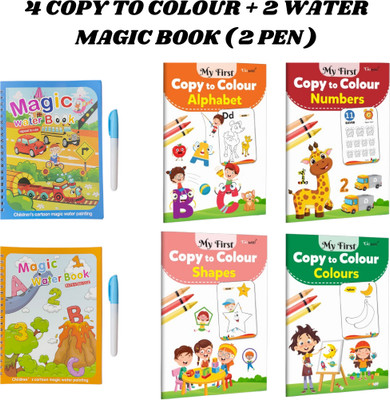 Copy to Colour Book for Kids | 4 Titles - Shapes, Numbers, Colours & Alphabet | 2 Water Magic Book with 2 Magic Doodle Pen | Car & Alphabet Theme | Unlimited Learn & Fun | Reusable Book for Kids(BOOK, COPY TO COLOUR) Copy to Colour Book for Kids | 4 Titles - Shapes, Numbers, Colours & Alphabet | 2 Water Magic Book with 2 Magic Doodle Pen | Car & Alphabet Theme | Unlimited Learn & Fun | Reusable Book for Kids(BOOK, COPY TO COLOUR)