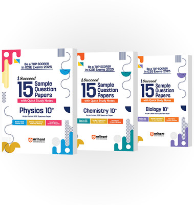 Arihant I-Succeed ICSE 15 Sample Papers Biology, Physics & Chemistry Class 10th For Exam 2025 | Fully solved board paper 2024(Paperback, Digvijay Singh,Monika Gill, Abhishek Gupta)