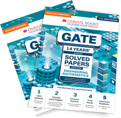Oswaal GATE 14 Years' Yearwise Solved Papers 2010-2023 (Set of 2 Books) Engineering Maths & General Aptitude (For 2024 Exam)(Paperback, Oswaal Editorial Board)