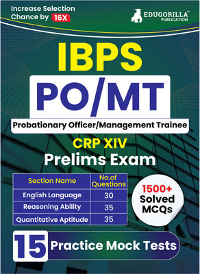 Ibps Crp Po/Mt - Prelims Exam  - 2024 Common Recruitment Process - CRP XIV | 15 Full-length Mock Tests ( Solved 1500+ Questions)(English, Hardcover, unknown)