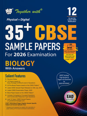 Together with 35+ CBSE Sample Papers Class 12 Biology for 2026 Board Exam | EAD series in Physical + Digital edition includes Solved & unsolved Papers with CBQs & Topper’s Answer Sheet(Paperback, Rachna Sagar)
