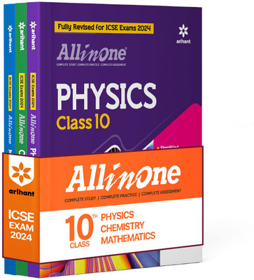 Arihant All In One Class 10th Physics, Chemistry, Mathematics, for ICSE Exam�2024 (Set of 3 Books)(Paperback, Mansi Garg , Jitendra Kumar, Laxman Prasad)