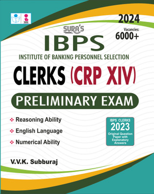 SURA`S IBPS Bank Clerks CRP XIV Preliminary Exam Book Guide in English Medium 2024(Paperback, V.V.K SUBBURAJ)