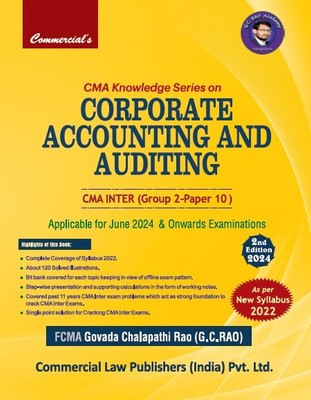 CMA Knowledge Series on Corporate Accounting and Auditing (CMA Inter, G -2 Paper-10) New Syllabus(Paperback, G.C. RAO)