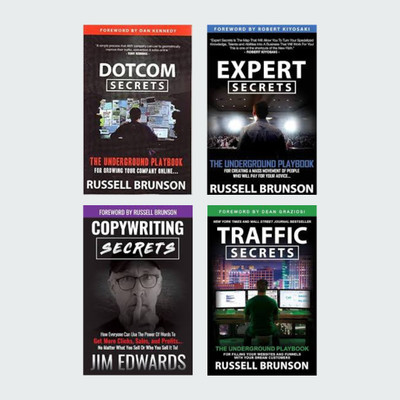 Copywriting Secrets + Traffic Secrets + Dotcom Secrets + Expert Secrets (4 books) (set of 4 books) (Russell Brunson)(Paperback, Jim Edwards) Copywriting Secrets + Traffic Secrets + Dotcom Secrets + Expert Secrets (4 books) (set of 4 books) (Russell Brunson)(Paperback, Jim Edwards)