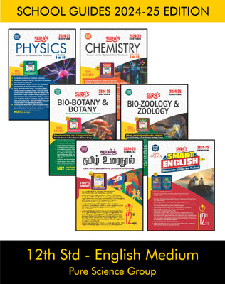 SURA`S 12th STD All subjects in 1 bundle Offer For Pure Science group (Tamil, English, Bio-Botany, Bio-Zoology, Physics, Chemistry) Set of 6 Guides - English Medium 2024-25(Paperback, A PANEL OF AUTHORS) SURA`S 12th STD All subjects in 1 bundle Offer For Pure Science group (Tamil, English, Bio-Botany, Bio-Zoology, Physics, Chemistry) Set of 6 Guides - English Medium 2024-25(Paperback, A PANEL OF AUTHORS)