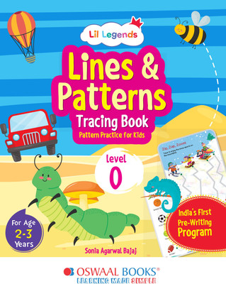 Oswaal Lil Legends Lines & Patterns Tracing Book for Kids | Level 0 Pre-Writing Practice to Build Pencil Control & Fine Motor Skills | Ideal for Ages 2-3 Years | Early Learning Activity Book(English, Paperback, unknown)