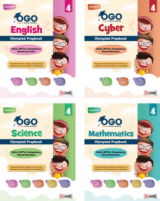 Full Marks OGO Olympiad Books for Class 4 | Combo of 4 Books (Math, Science, English, & Cyber) - Engaging Guides with Practice Papers, Interactive Exercises & Concept Videos for 2024-25(Paperback, Full Marks)