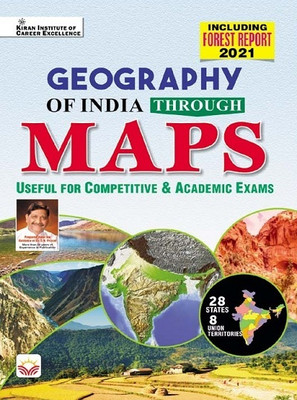 Geography Of India Through Maps For Upsc, Competitive And Academic Exams (English Medium) (4337)(Hindi, Hardcover, unknown)