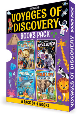 Voyages of Discovery Activity Books Pack for Kids Age 5 -10 years - A Set of 4 Books  - Adventure & Educational Books | Time Travel, Solar System, Underwater Exploration & Wildlife Wonders with Fun Activities(Paperback, Dreamland Publications)