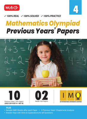 MTG IMO Class-4 Olympiad 10 Previous Years Papers (2023-2019 Set A & B) Mathematics with Mock Test Papers - Sample OMR Sheet with Chapterwise Analysis | SOF Olympiad Books For 2024-25 Exam(English, Paperback, MTG Editorial Board)