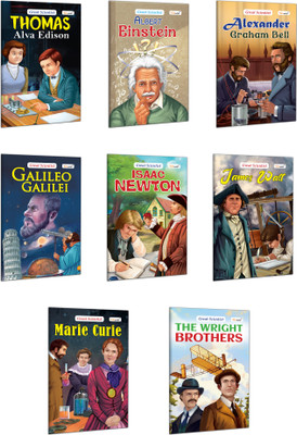 World's Greatest Scientists :Albert Einstein, Alexander Graham Bell, Galileo Galilei, Issac Newton, James Watt, Marie Curie, The Wright Brothers and Thomas Alva Edison-Story Books for Kids (Pack of 8)(Paperback, GOWOO)