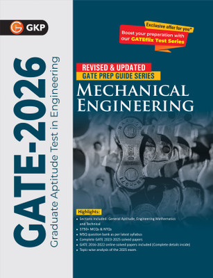 GKP GATE 2026 : Mechanical Engineering - Guide| Solved Papers from 2023 to 2025| 3 Mock Tests| MSQ Bank| General Aptitude & Engineering Mathematics(Paperback, G.K. Publications (P) Ltd.) GKP GATE 2026 : Mechanical Engineering - Guide| Solved Papers from 2023 to 2025| 3 Mock Tests| MSQ Bank| General Aptitude & Engineering Mathematics(Paperback, G.K. Publications (P) Ltd.)