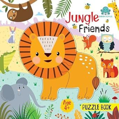 Booktopus Square Puzzle Board Book - Jungle Friends Learning Puzzle with Easy Grip Pieces - Educational Toys for Kids 4+ Years - Motor Skil(English, Paperback, unknown)