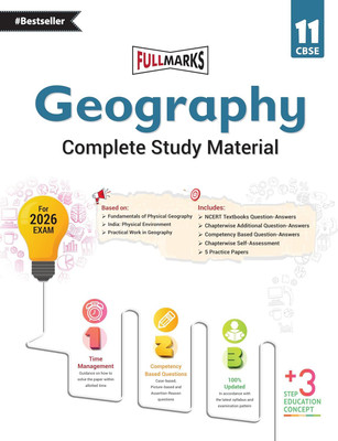 Full Marks Geography Complete Study Material Class 11 | Based on Fundamentals of Physical Geography, India: Physical Environment, Practical Work in Geography | Includes Chapterwise Summary, Solved Q/A, Practice Papers and More(Paperback, Full Marks Pvt Ltd) Full Marks Geography Complete Study Material Class 11 | Based on Fundamentals of Physical Geography, India: Physical Environment, Practical Work in Geography | Includes Chapterwise Summary, Solved Q/A, Practice Papers and More(Paperback, Full Marks Pvt Ltd)