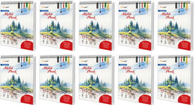 A4 Premium Sketch Book : Spiral-Bound Sketch Notebook, Artist Drawing Book, 36 sheets Acid Free Paper Book, Sketch book for Drawing, Colouring and Painting | Set of 10 Sketch Books(Paperback, GO WOO)