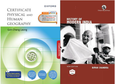 Certificate Physical and Human Geography Gc Leong And History of Modern india Bipan Chandra 2 Book Set(Paperback, Gc leong Bipan Chandra)