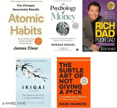 Must Self Help 5 Books Combo ( Atomic Habit + Rich Dad Poor Dad + The Subtle Art Of Not Giving A F** + The Psychology Of Money + Ikigai ) English(Paperback, Robert, James Clearr, Mark Monson, Morgun)