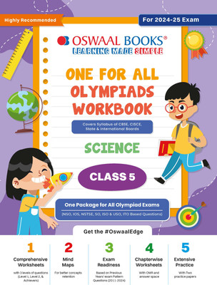 Oswaal One For All Olympiad Workbook Class 5 Science for 2024-25 Exam(Paperback, Oswaal Editorial Board)