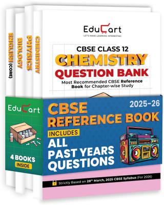 Educart CBSE Question Bank Class 12 2025-26 Physics, Chemistry, Biology and English on New Syllabus 2025-26 (Includes Past Years Solved Questions) Set of 4 Books(Paperback, Educart)