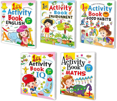 1st Activity Book of Good Habits, Environment, IQ, English and Maths, Pack of 5(Paperback, SAWAN)