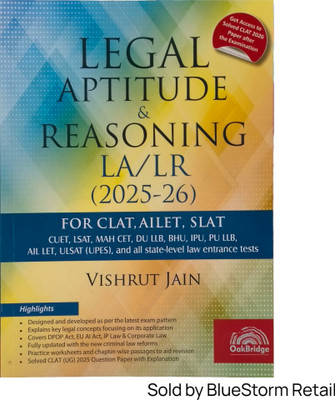 Legal Aptitude & Reasoning (LA/LR) for CLAT, AILET, SLAT | OakBridge Publishing(Paperback, Vishrut Jain)