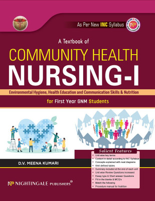 A Textbook of Community Health Nursing - I for 1st Year GNM Students,2025. Environmental Hygiene, Health Education and Communication Skills & Nutrition(Paperback, D.V.Meena Kumari) A Textbook of Community Health Nursing - I for 1st Year GNM Students,2025. Environmental Hygiene, Health Education and Communication Skills & Nutrition(Paperback, D.V.Meena Kumari)