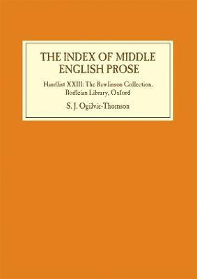 The Index of Middle English Prose(English, Hardcover, Ogilvie-Thomson Sarah)