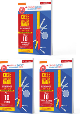 Oswaal CBSE Question Bank Class 10 Set of 3 Books Maths Standard, Science & Social Science Chapterwise & Topicwise Solved Papers For 2026 Board Exams(Product Bundle, Oswaal Editorial Board)