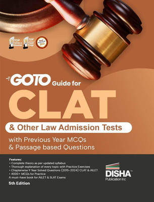 Go To Guide for CLAT & other Law Admission Tests with Previous Year, MCQs & Passage based Questions 5th Edition | Must for AILET & SLAT, LLB Law Exams(Paperback, Disha Experts)