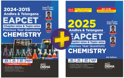 Disha Combo (2 Books) 2025 - 2015 Andhra & Telangana EAPCET Chapter-wise & Topic-wise Previous Year Questions Chemistry 4th Edition | EAMCET | PYQs Question Bank | For 2026 Engineering Exams(Paperback, Disha Experts)