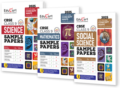 Educart CBSE Sample Question Papers Class 9 Science, Social Science & Maths (Set of 3 Books) For 2025 Exam  - Class 9 Sample Paper 2025(English, Paperback, Digraj Singh Rajput|Mansi Sharma|Educart)