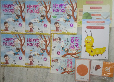 Happy Faces-A (Set of 7 Books & Some Free Accessories, Flash Cards)-(Without Hindi)(Paperback, Good Luck)