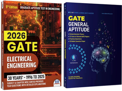 GATE Electrical Engineering and GATE General Aptitude Combo Set [2 Books]  - 2026 | Previous Years Solved Questins Papers | Chapter wise PYQ Question Bank Sorted with Detailed Explanations | Best Study Material Useful for Electrical Engineering Examinations in India | Two Brothers Publications(Paper
