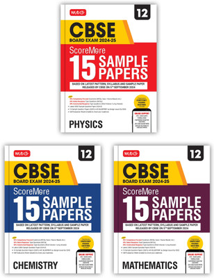 MTG CBSE Class 12 ScoreMore 15 Sample Papers Physics, Chemistry & Mathematics Books For 2025 Board Exam (Set of 3) | Detailed Solutions of Each Chapter | Based on Latest CBSE Pattern & Syllabus(English, Paperback, unknown)