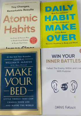 Atomic Habits+Daily Habit Make Over+Man's Search For Meaning+Winn Your Inner Battle(Free) Set of 4 Books(Paperback, James Clear) Atomic Habits+Daily Habit Make Over+Man's Search For Meaning+Winn Your Inner Battle(Free) Set of 4 Books(Paperback, James Clear)