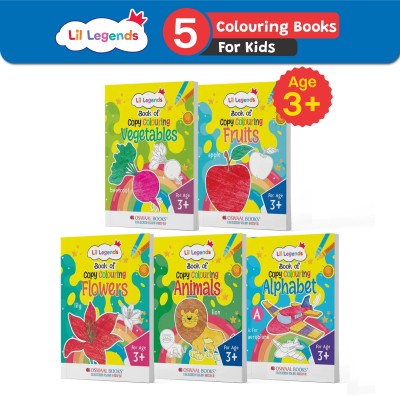 Oswaal Lil Legends Book of Copy Colouring for Kids | to Learn About Vegetables, Fruits, Flowers, Animals, Alphabets(English, Paperback, unknown)